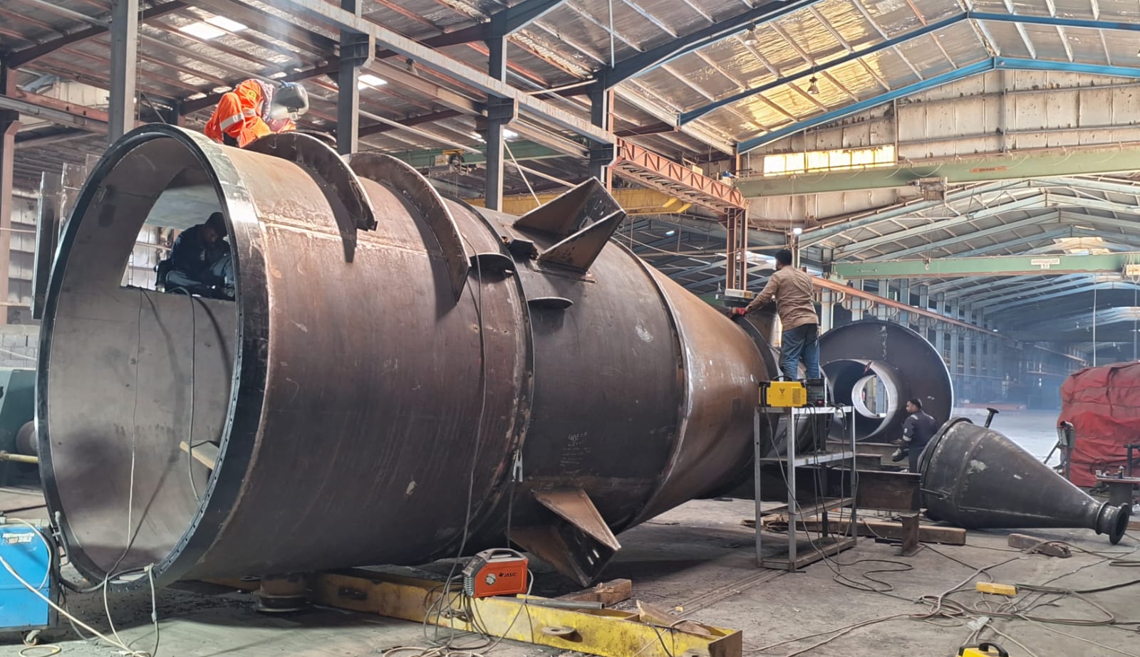 Ongoing mechanical fabrication work for a Decoke Drum